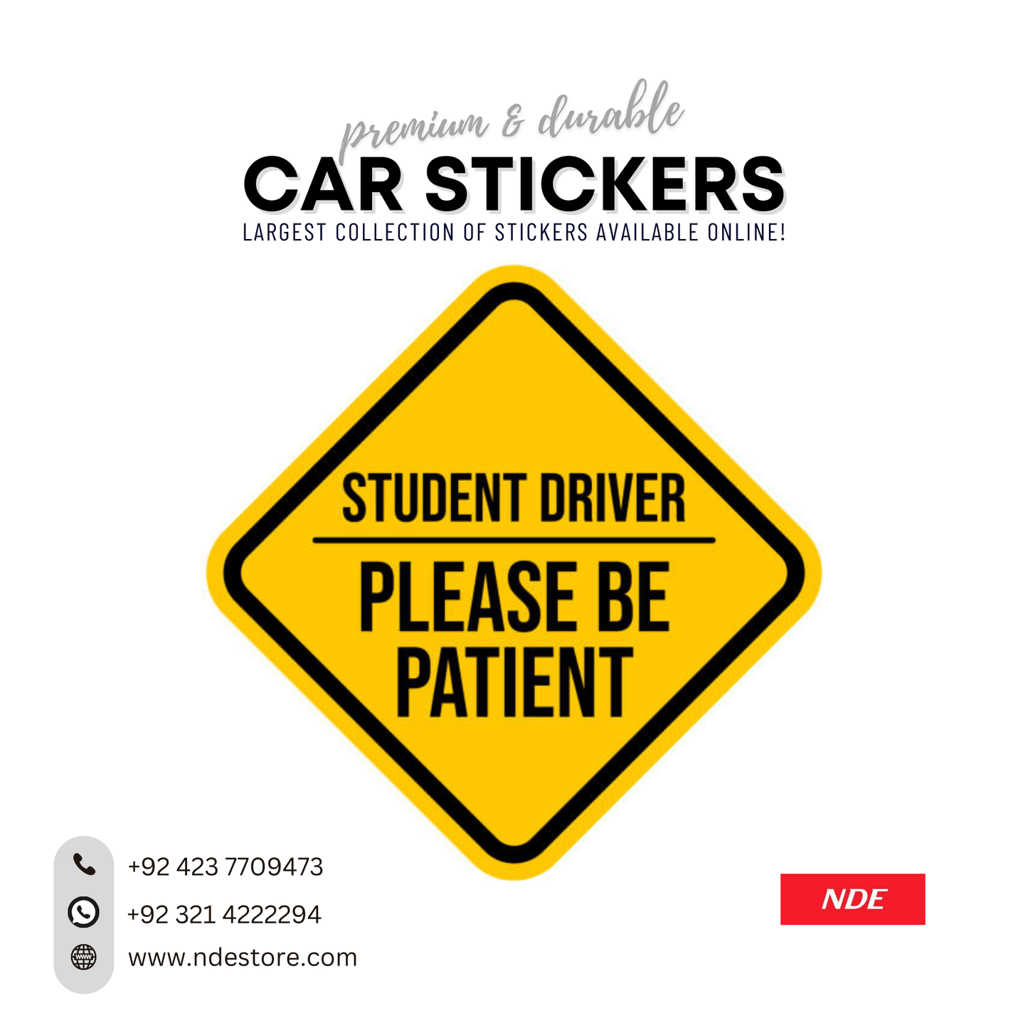 STICKER STUDENT DRIVER LEARNER DRIVER - ndestore.com