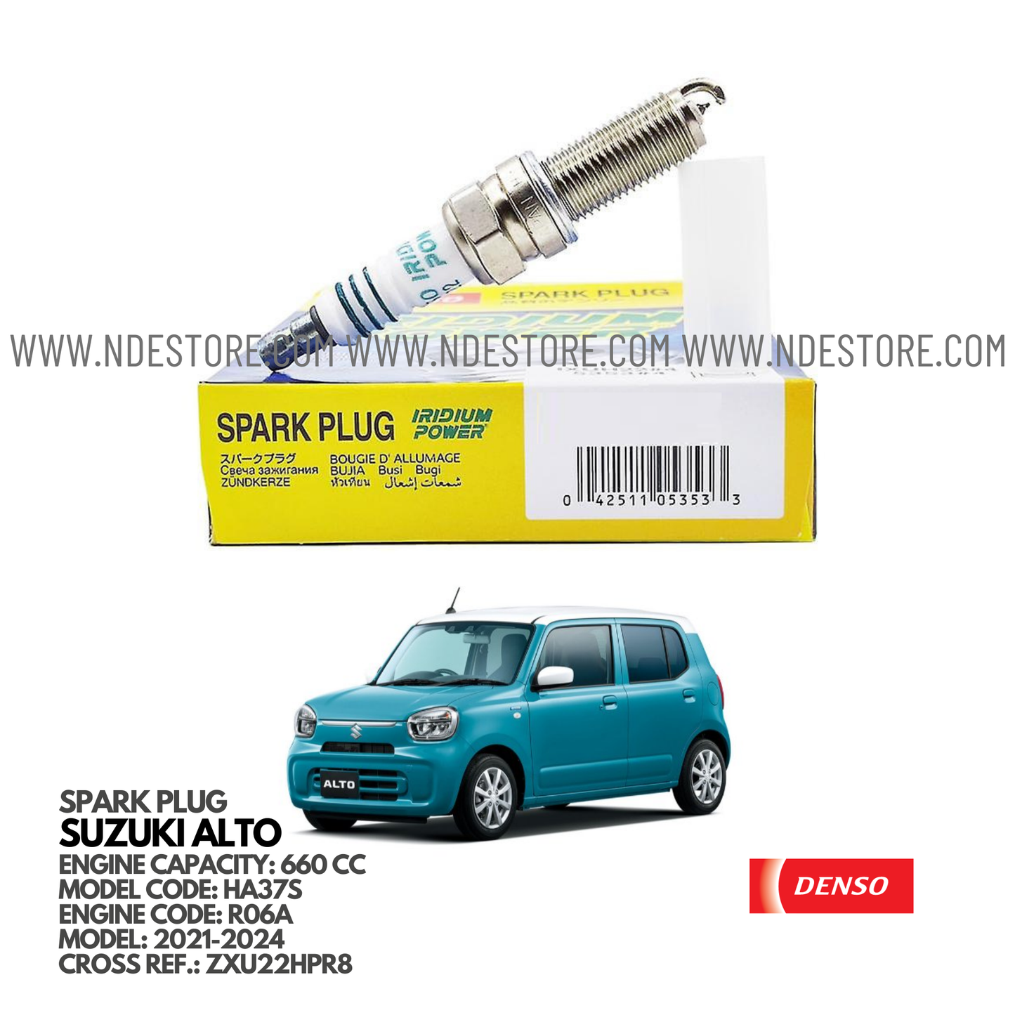 SPARK PLUG IRIDIUM FOR SUZUKI ALTO HA37S (2021-2024)