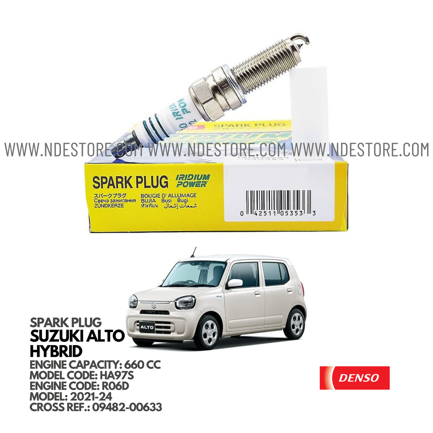 SPARK PLUG IRIDIUM FOR SUZUKI ALTO HYBRID (2021-2024)