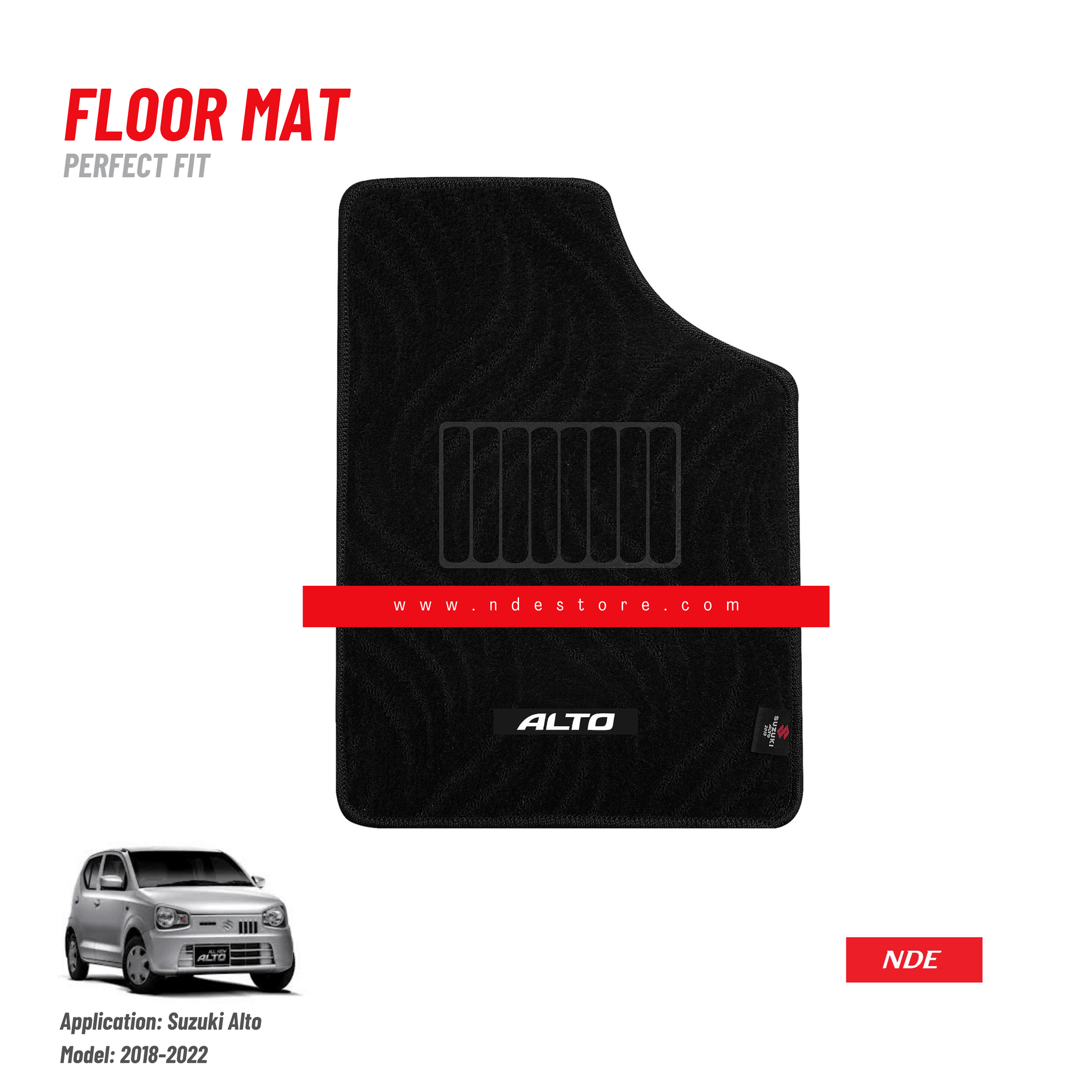 FLOOR MAT PREMIUM QUALITY FOR SUZUKI ALTO (2018-2024) - ndestore.com