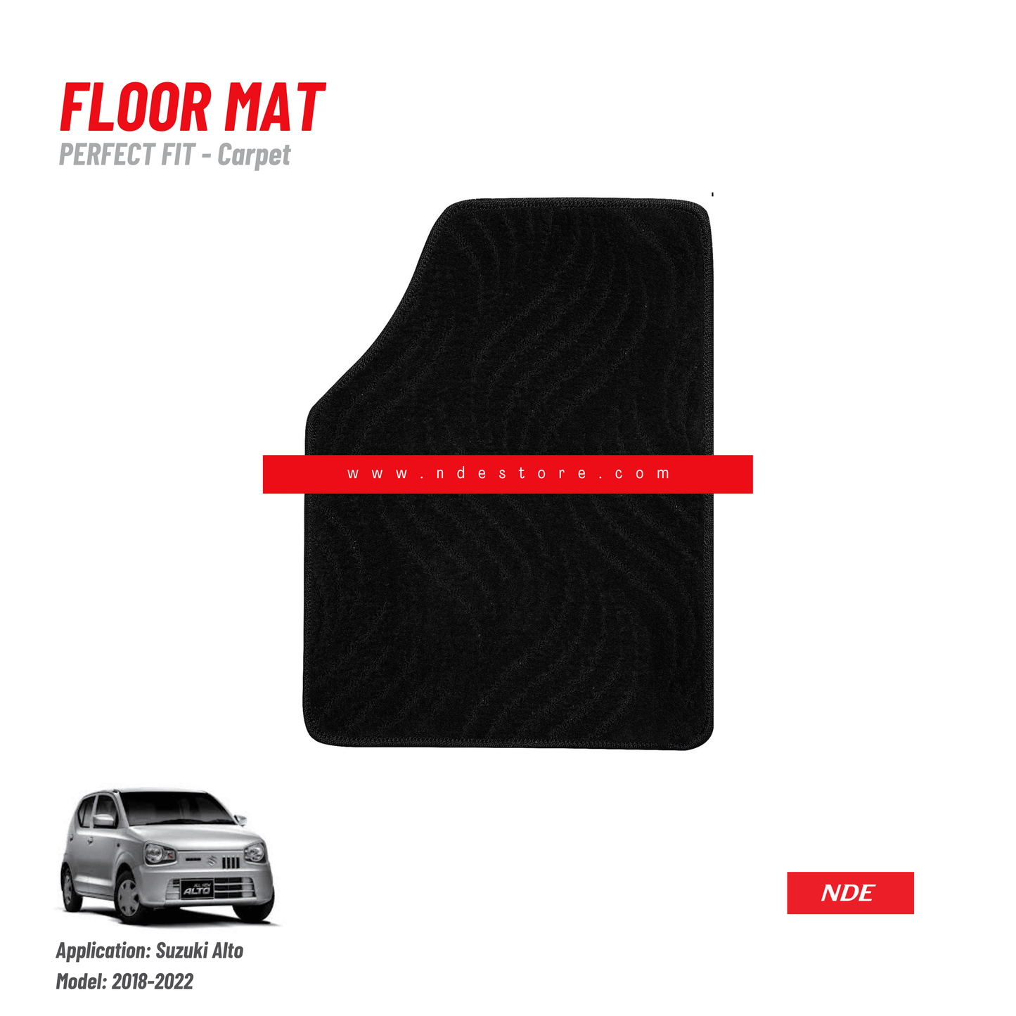 FLOOR MAT PREMIUM QUALITY FOR SUZUKI ALTO (2018-2024) - ndestore.com