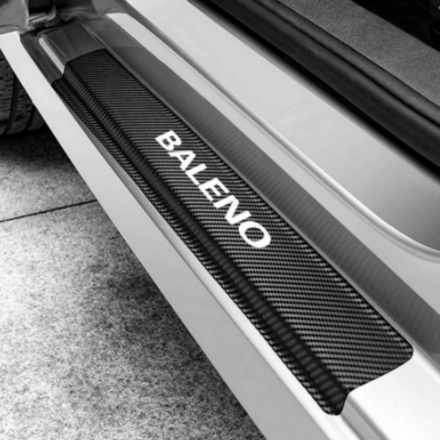 DOOR SILL AREA PROTECTION CARBON FIBER STICKER FOR SUZUKI BALENO - ndestore.com