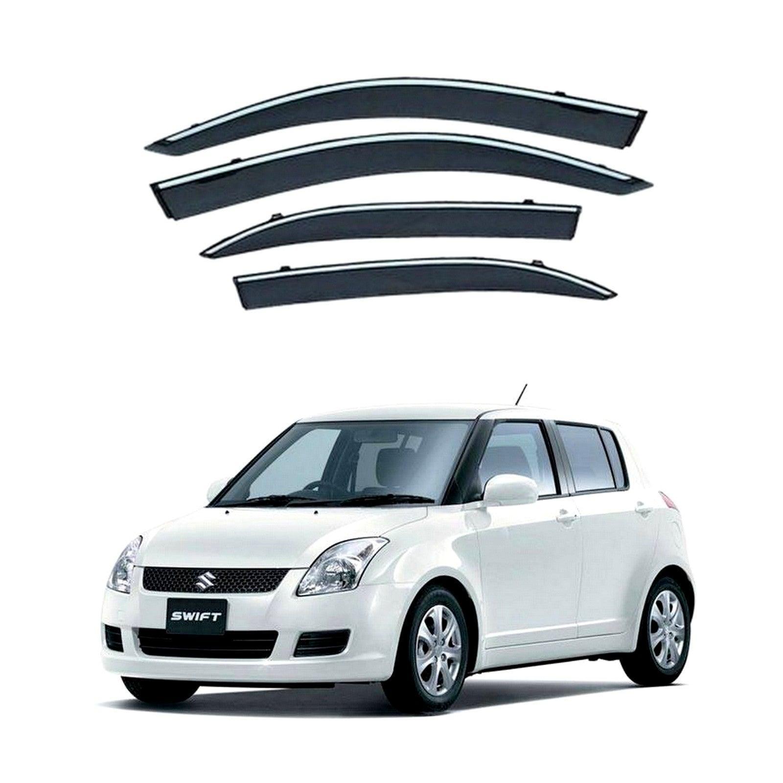 AIR PRESS BLACK TINTED DOOR WINDOW VISOR FOR SUZUKI SWIFT (2008-2018) - ndestore.com