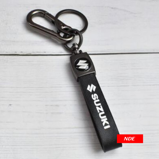 KEY CHAIN LEATHER STRAP WITH SUZUKI LOGO - ndestore.com