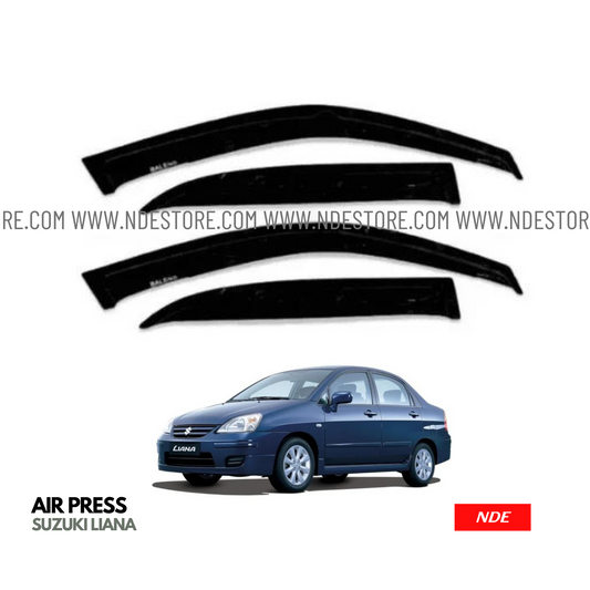 AIR PRESS BLACK TINTED DOOR WINDOW VISOR FOR SUZUKI LIANA