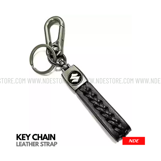 KEY CHAIN LEATHER STRAP WITH SUZUKI LOGO