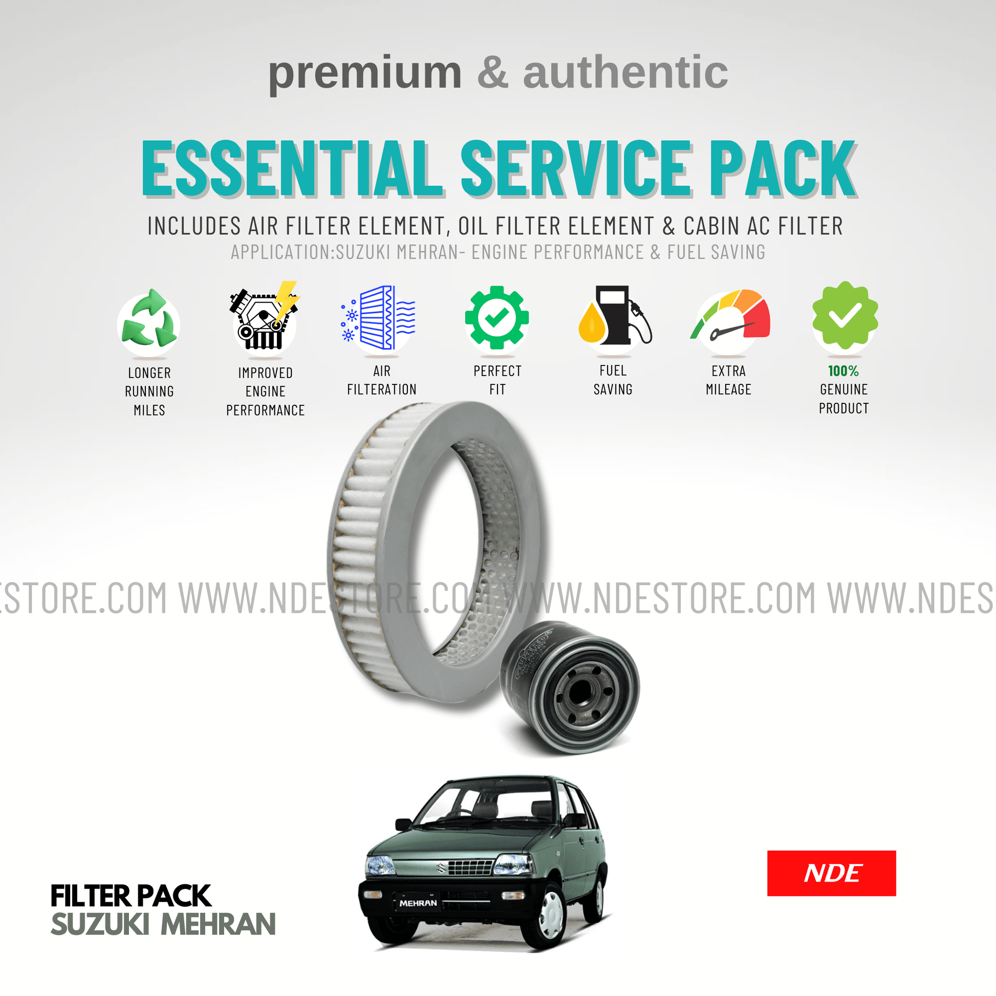 ESSENTIAL FILTER PACK FOR SUZUKI MEHRAN (NON-EFI) - ndestore.com