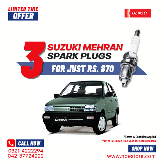 SPARK PLUG DENSO FOR SUZUKI MEHRAN (3 PIECES)