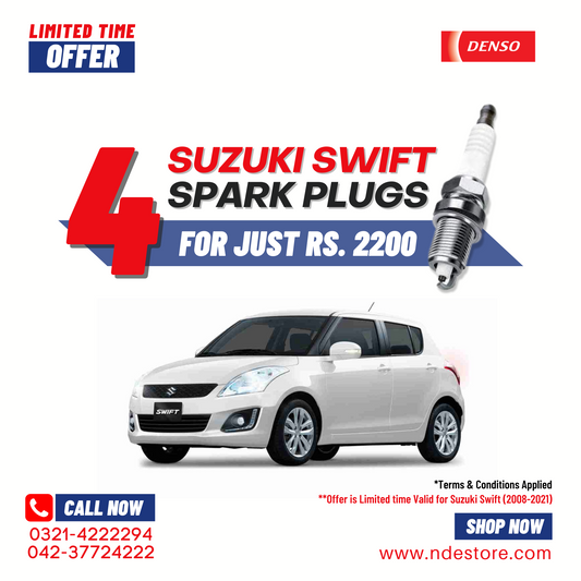 SPARK PLUG DENSO FOR SUZUKI SWIFT 4 PIECES (2008-2018)