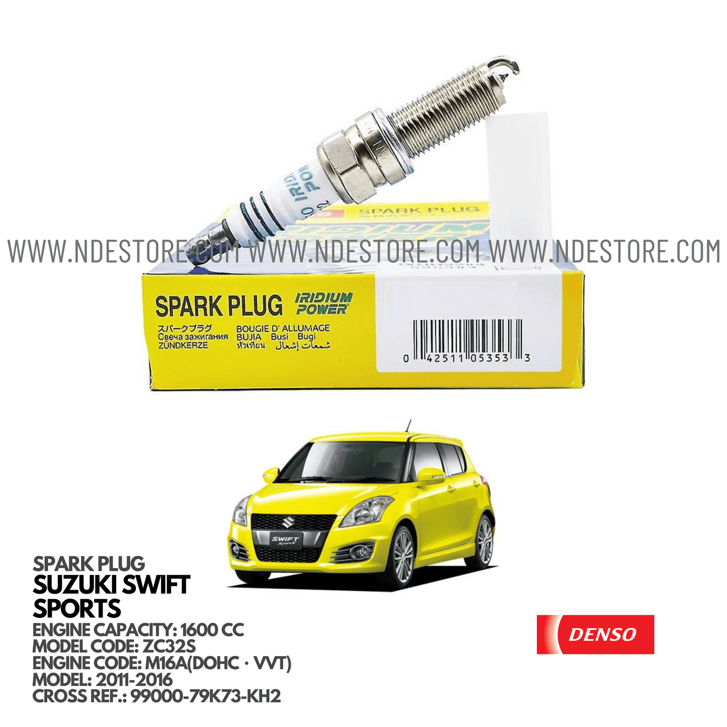 SPARK PLUG FOR SUZUKI SWIFT SPORTS 1600CC (2011-2016) - ndestore.com