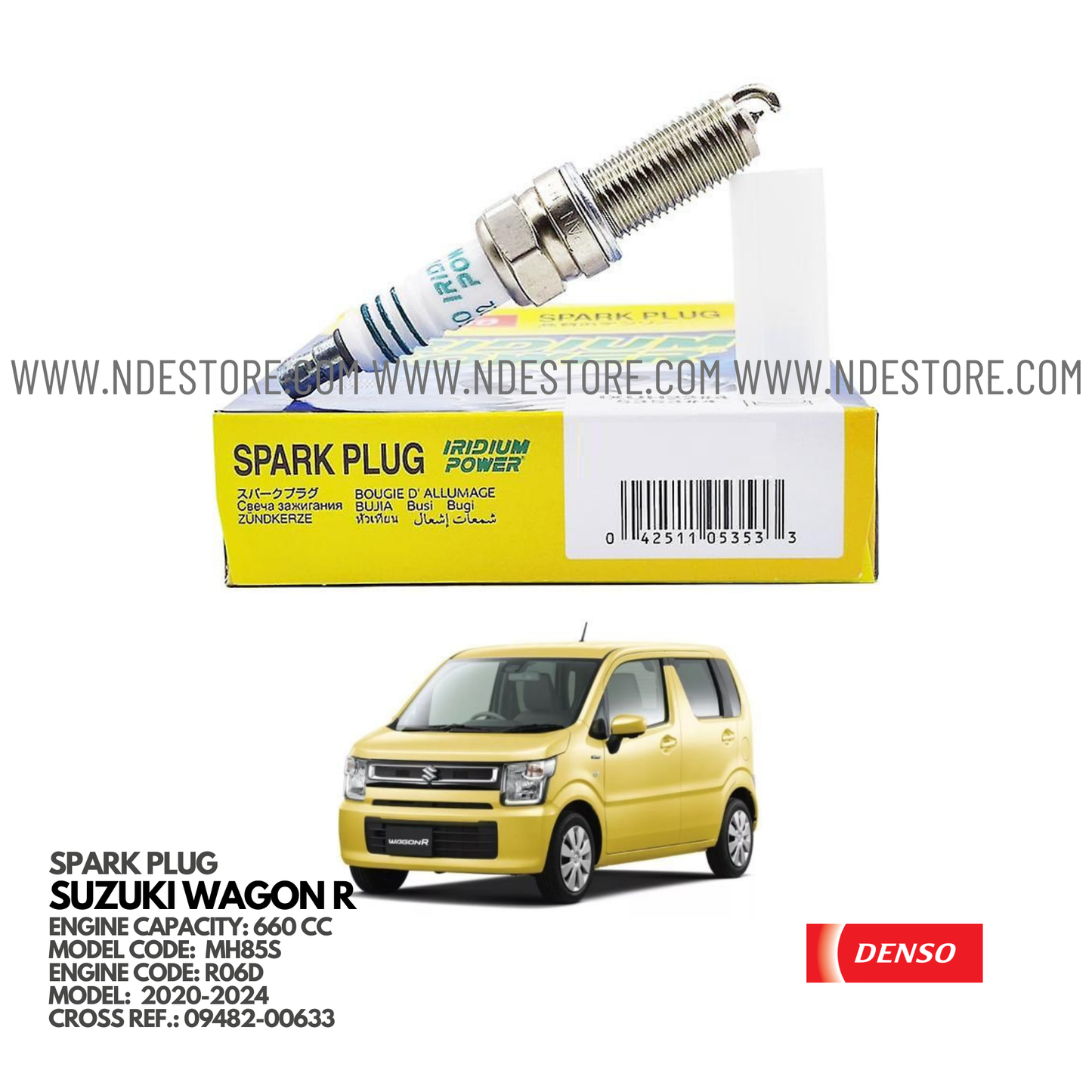 SPARK PLUG IRIDIUM FOR SUZUKI WAGON R MH85S (2020-2024)