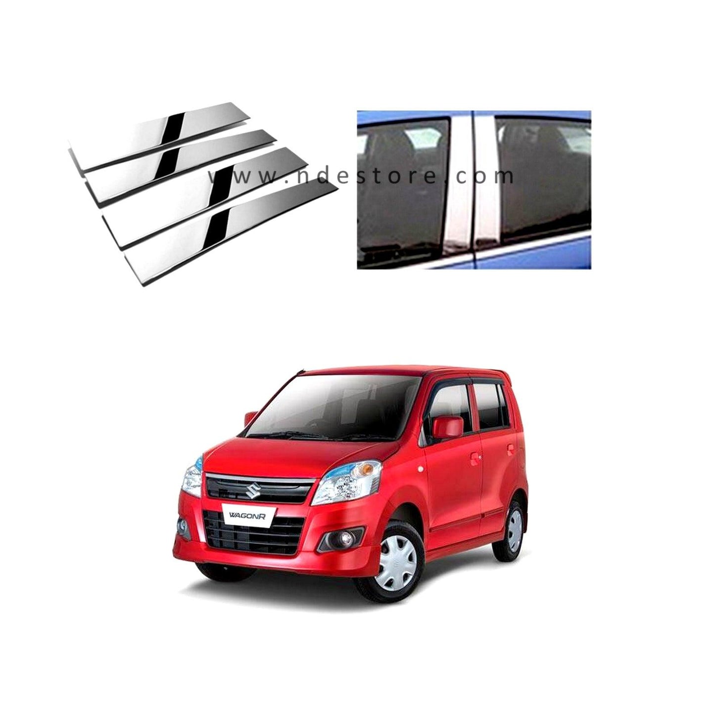 DOOR PILLAR CHROME TRIMS FOR SUZUKI WAGON R - ndestore.com