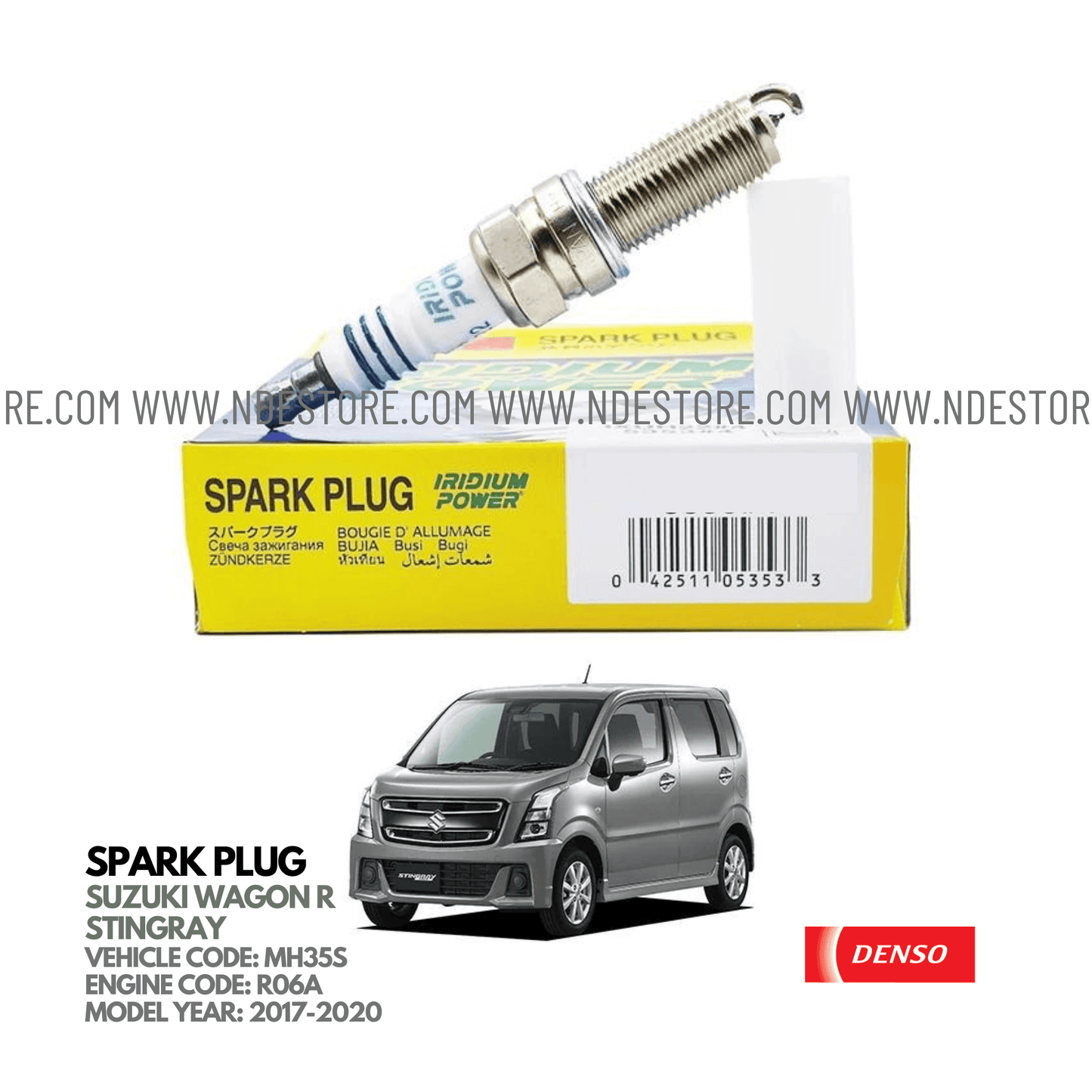 SPARK PLUG FOR SUZUKI WAGON R STINGRAY MH35S (2017-2020) - ndestore.com