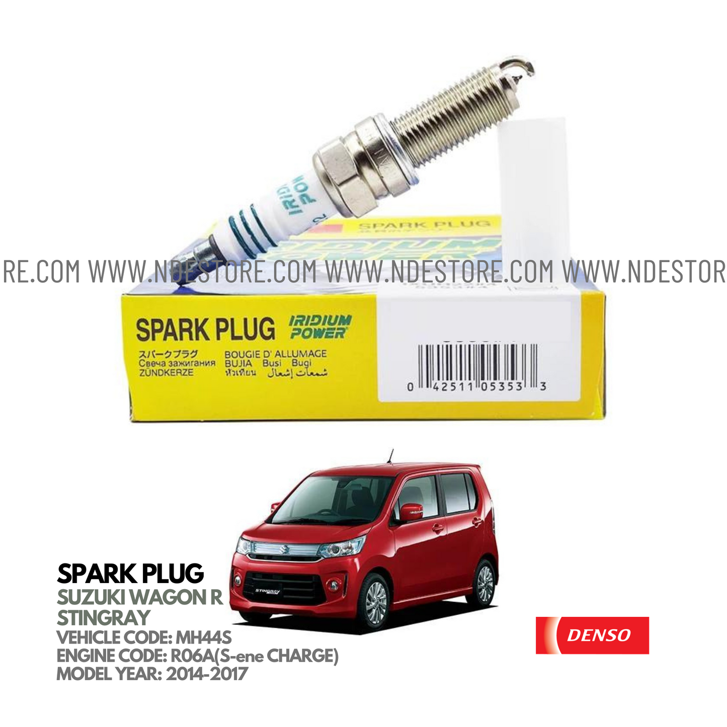 SPARK PLUG FOR SUZUKI WAGON R STINGRAY MH44S (2014-2017)