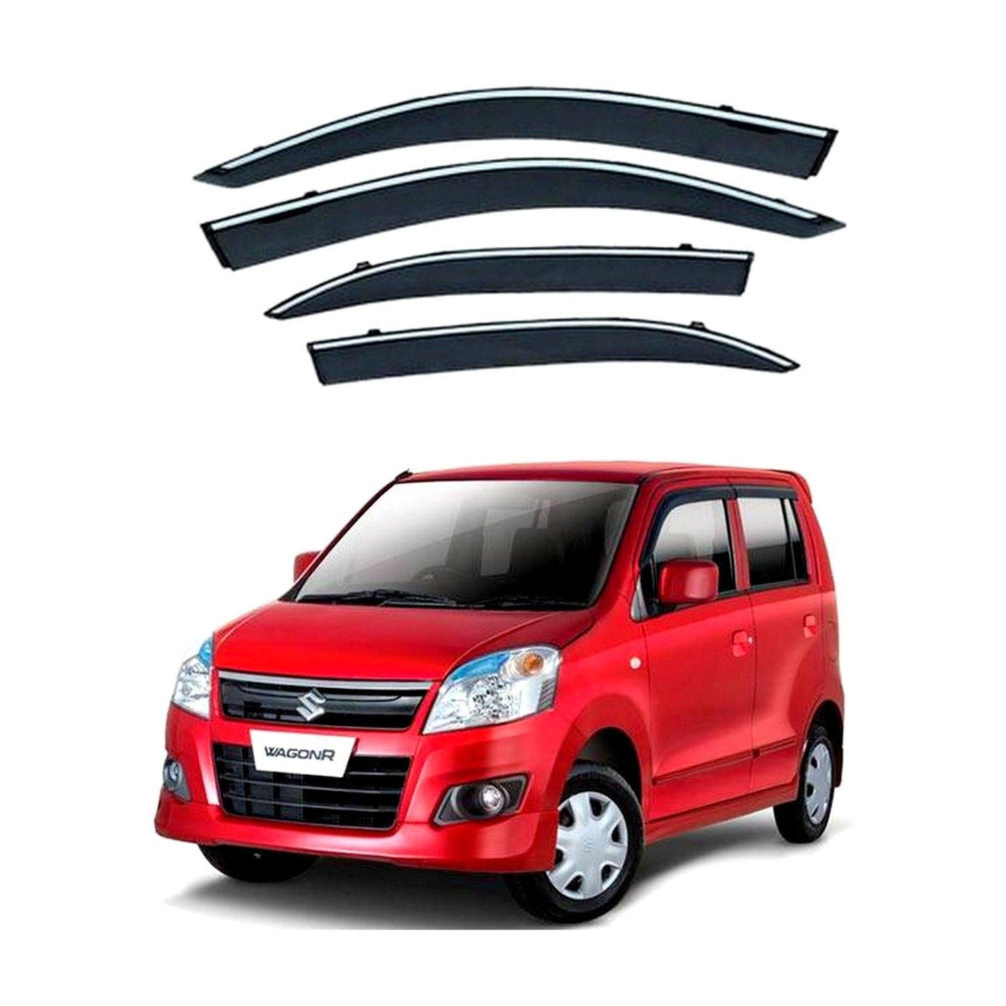 AIR PRESS BLACK TINTED DOOR WINDOW VISOR FOR SUZUKI WAGON R - ndestore.com