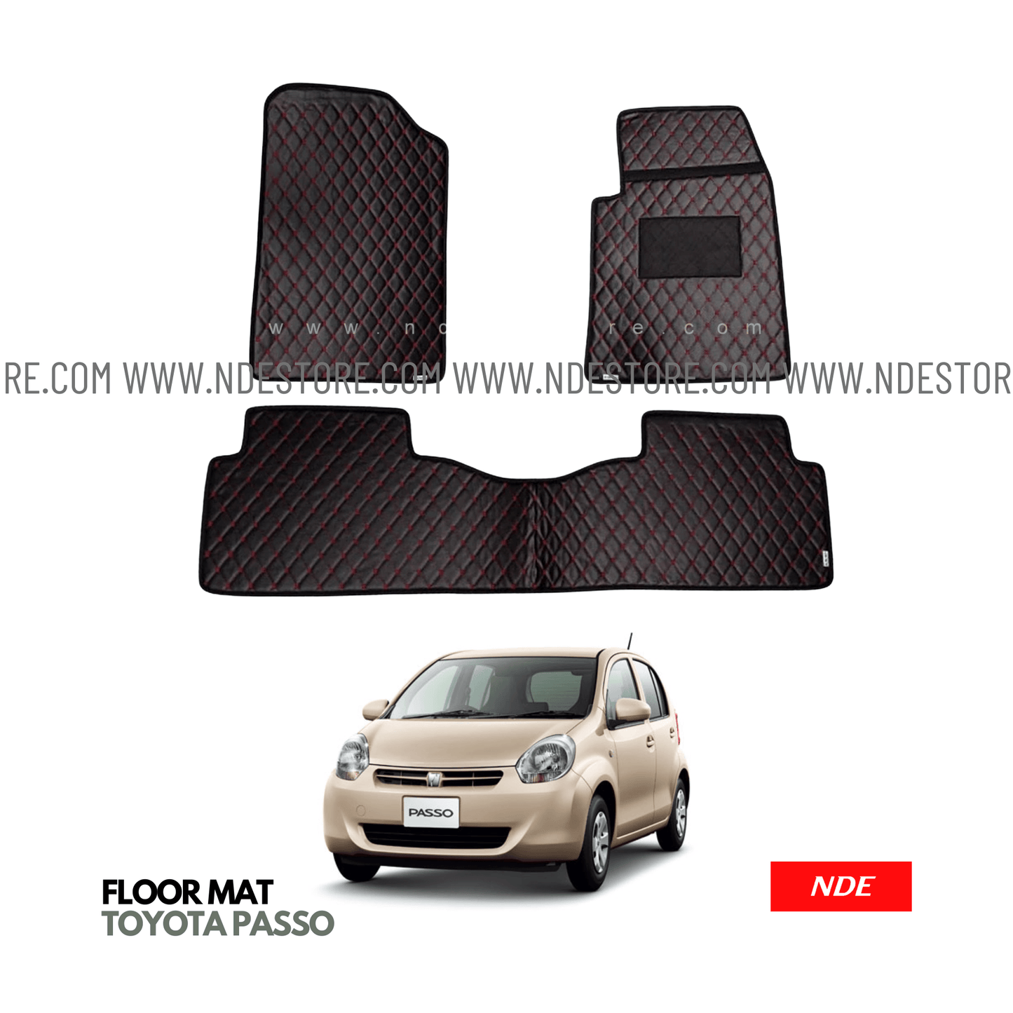 FLOOR MAT PREMIUM QUALITY FLAT 7D STYLE FOR TOYOTA PASSO (2010-2016) - ndestore.com