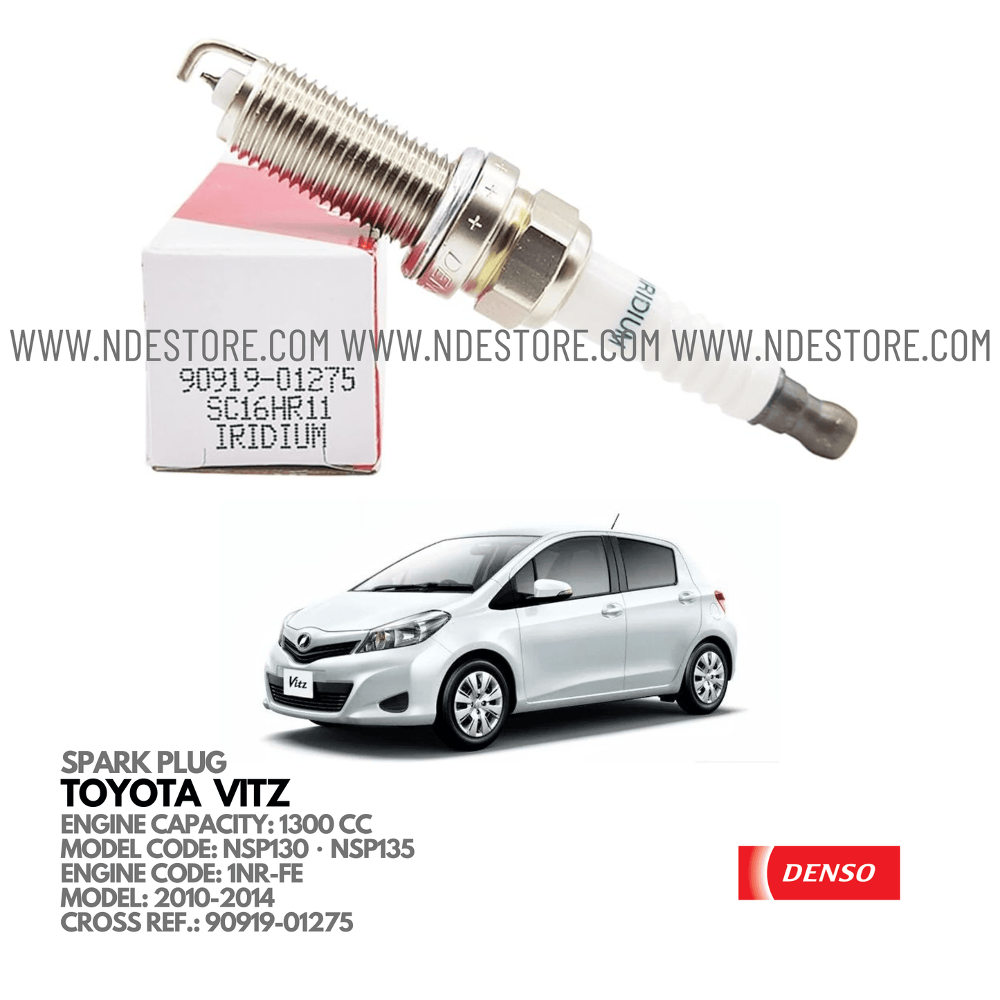 SPARK PLUG DENSO FOR TOYOTA VITZ (1300CC, 2010-2014) - ndestore.com