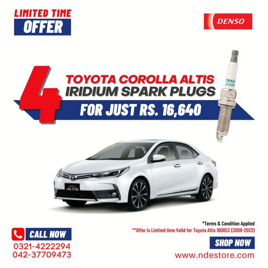 SPARK PLUG DENSO IRIDIUM FOR TOYOTA COROLLA ALTIS 1600CC (4 PIECES) - ndestore.com