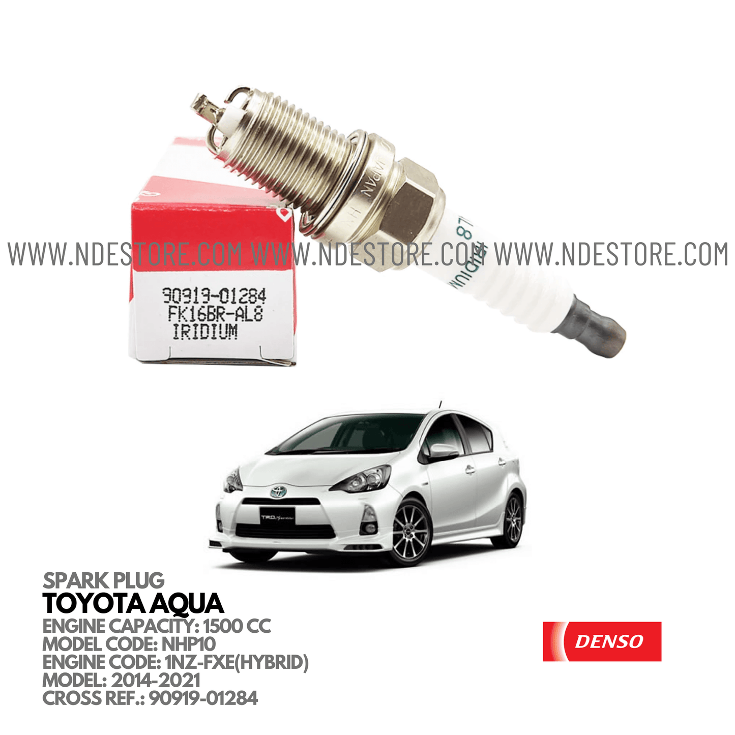 SPARK PLUG, TOYOTA GENUINE FOR TOYOTA AQUA (2014-2021) - ndestore.com