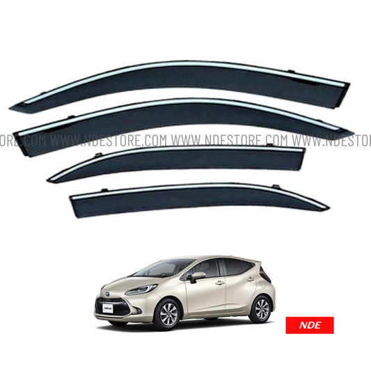 AIR PRESS BLACK TINTED DOOR WINDOW VISOR FOR TOYOTA AQUA