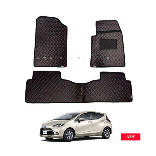 FLOOR MAT PREMIUM QUALITY FLAT 7D STYLE FOR TOYOTA AQUA