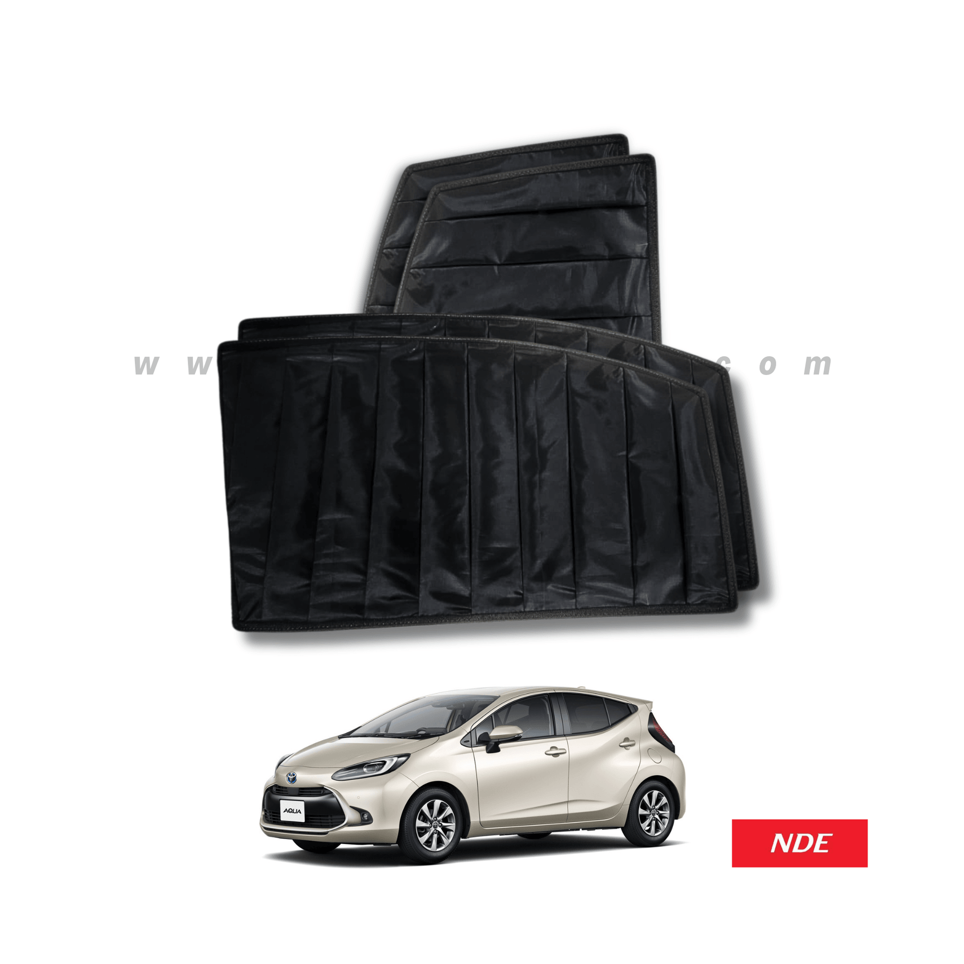 SUN SHADE BLACK WRINKLE FOR TOYOTA AQUA - ndestore.com