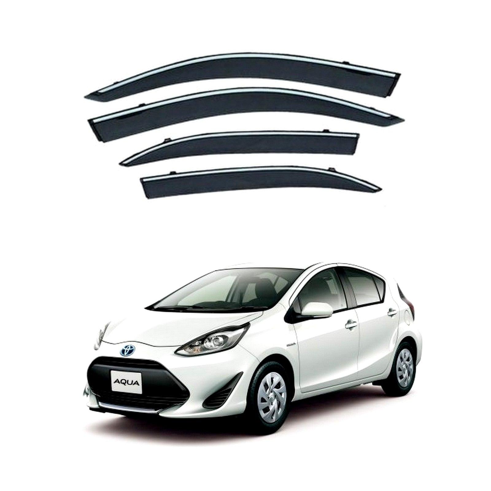 AIR PRESS BLACK TINTED DOOR WINDOW VISOR FOR TOYOTA AQUA - ndestore.com