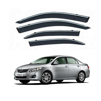 AIR PRESS BLACK TINTED DOOR WINDOW VISOR FOR TOYOTA COROLLA (2008-2024) - ndestore.com