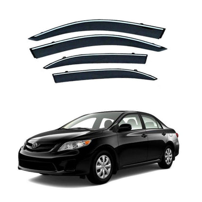 AIR PRESS BLACK TINTED DOOR WINDOW VISOR FOR TOYOTA COROLLA (2008-2024) - ndestore.com