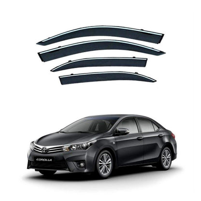 AIR PRESS BLACK TINTED DOOR WINDOW VISOR FOR TOYOTA COROLLA (2008-2024) - ndestore.com