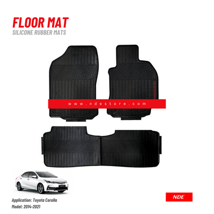 FLOOR MAT RUBBER / LATEX ANTI SLIP SILICONE FOR TOYOTA COROLLA (2014-2024) - ndestore.com