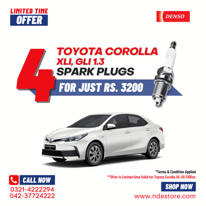 SPARK PLUG DENSO FOR TOYOTA COROLLA XLI/GLI (4 PIECES) - ndestore.com