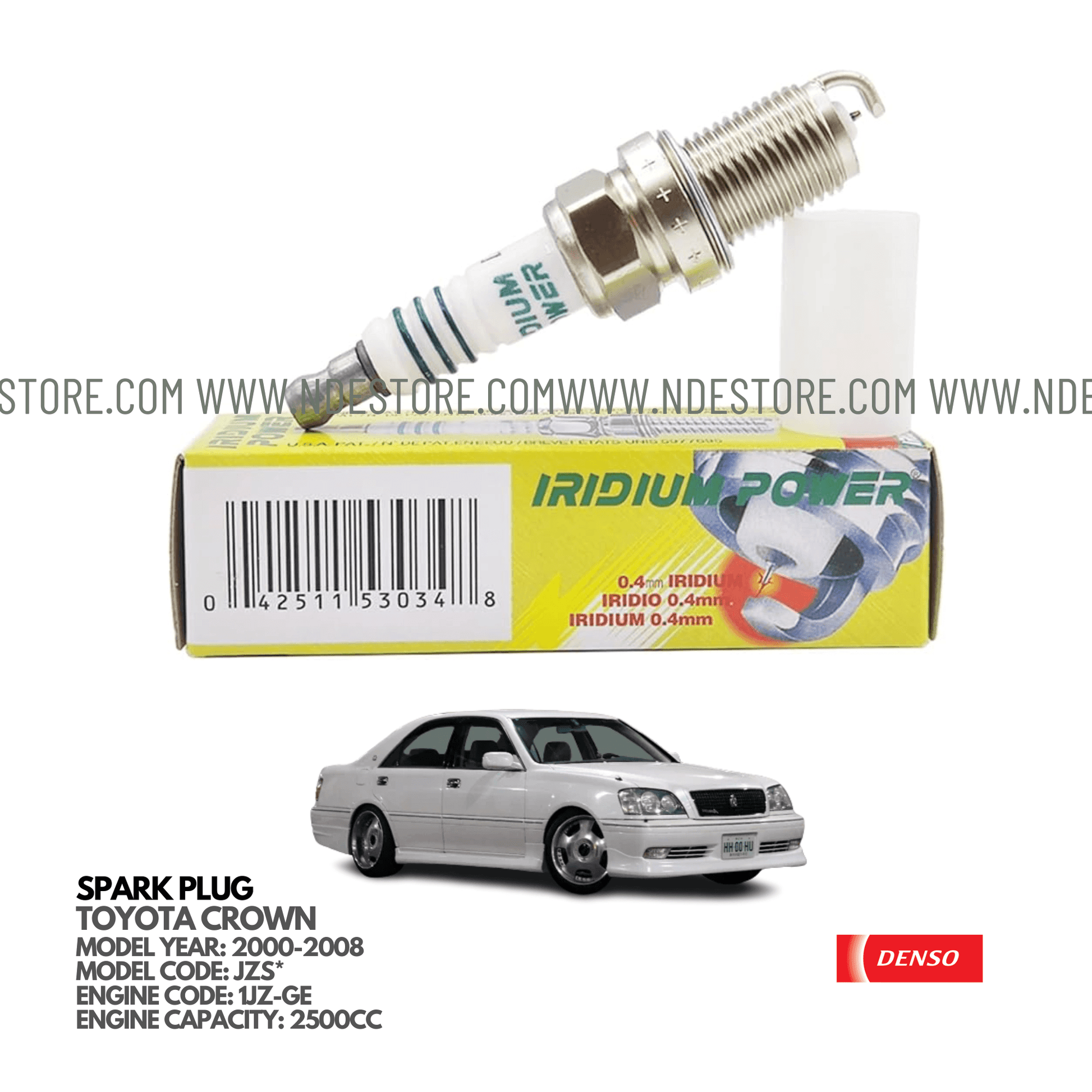 SPARK PLUG DENSO FOR TOYOTA CROWN 2500CC (2000-2008) - ndestore.com