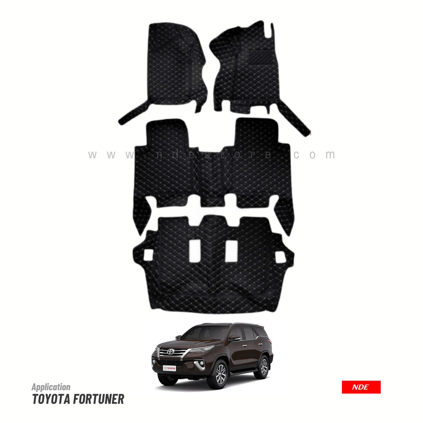 FLOOR MAT 7D STYLE CUSTOM FIT FOR TOYOTA FORTUNER (2016-2024) - ndestore.com