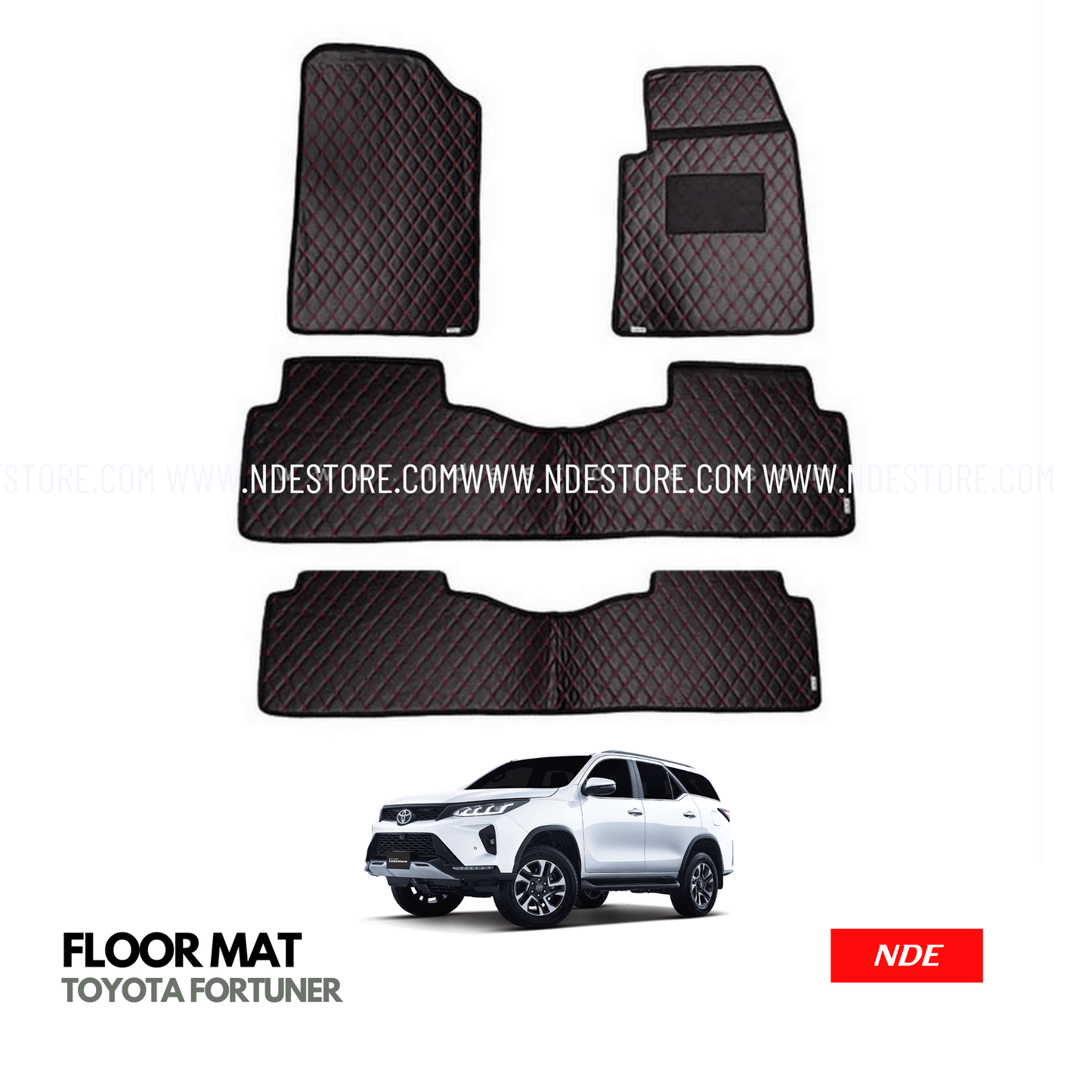 FLOOR MAT 7D FLAT STYLE FOR TOYOTA FORTUNER (2016-2024) - ndestore.com