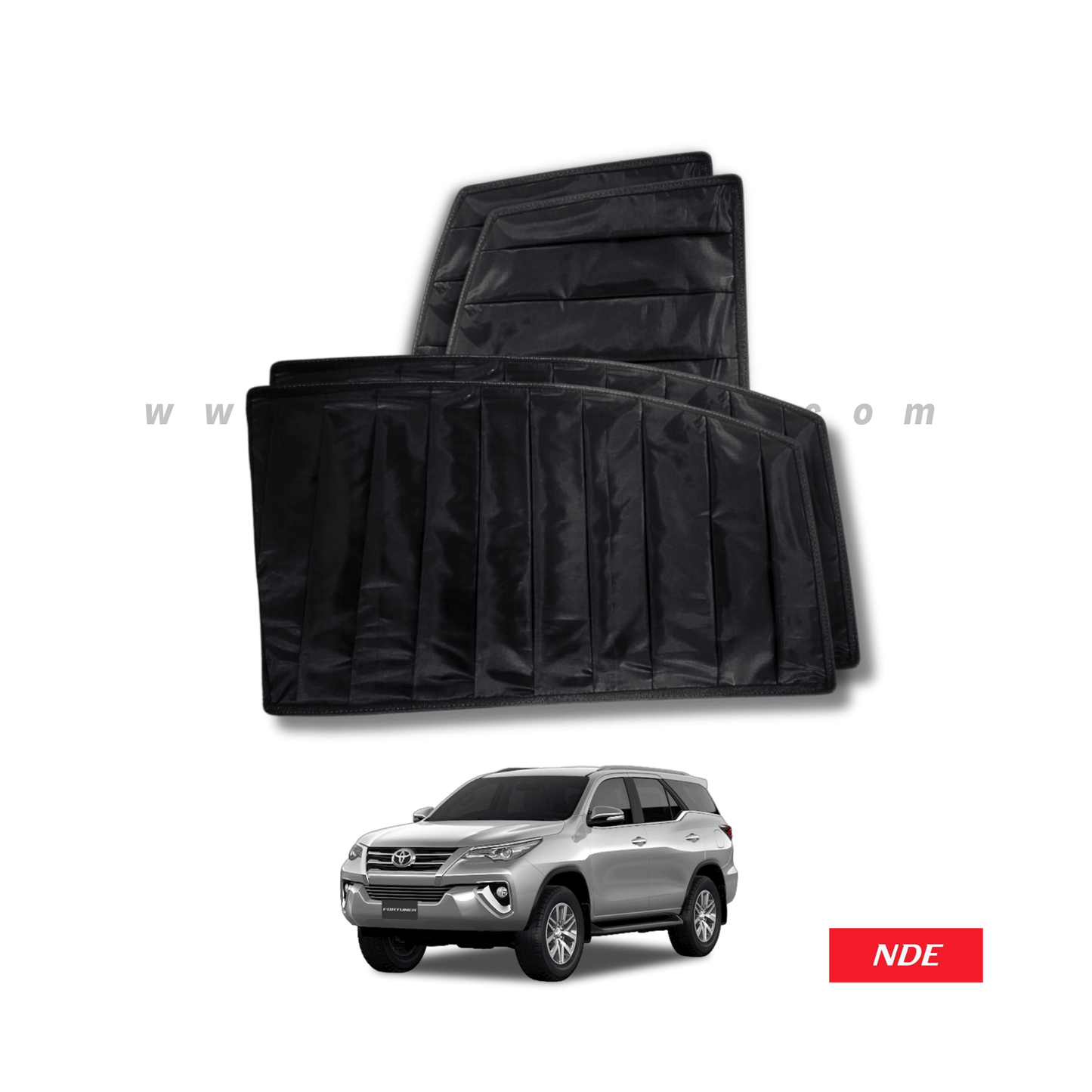 SUN SHADE BLACK WRINKLE FOR TOYOTA FORTUNER - ndestore.com