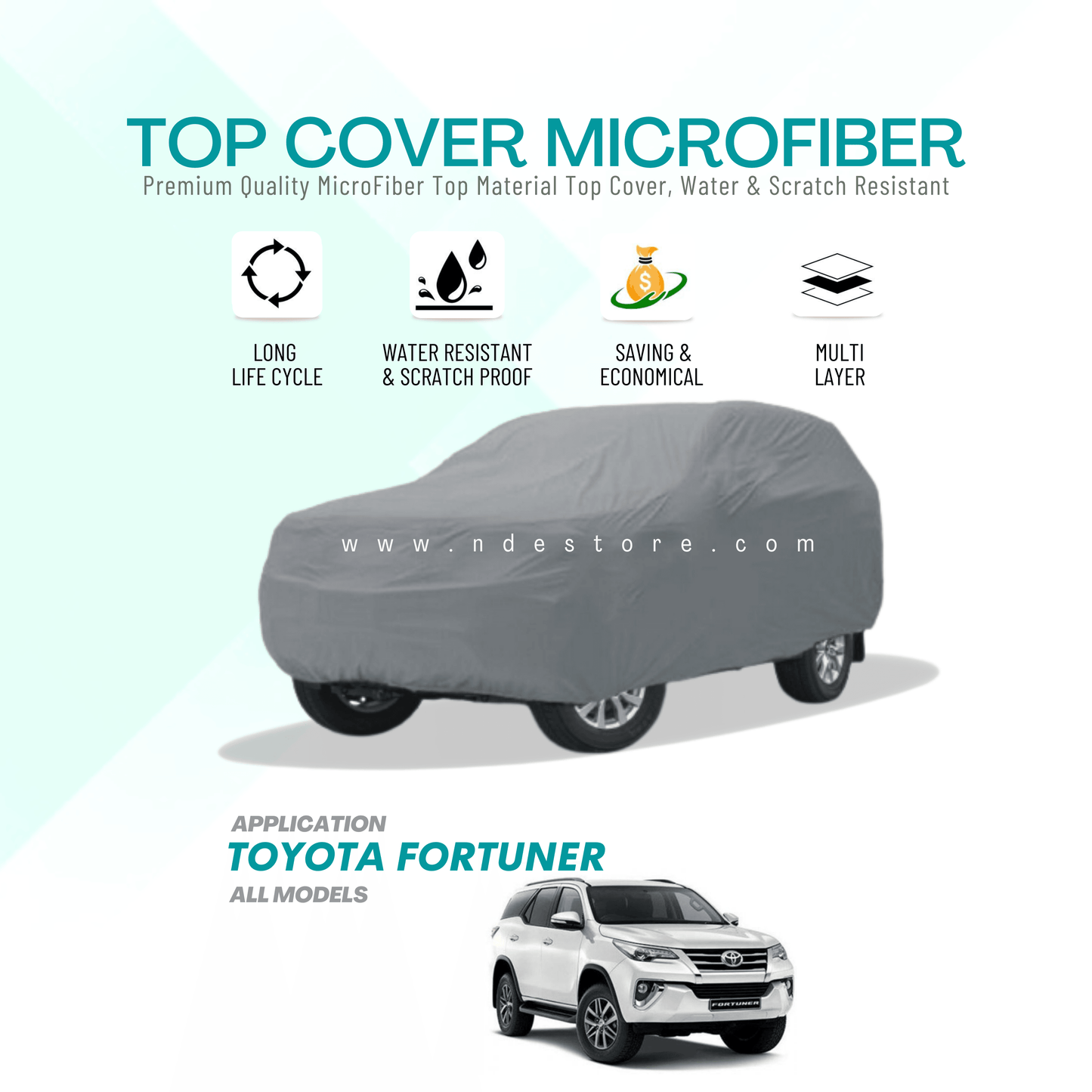 TOP COVER MICROFIBER FOR TOYOTA FORTUNER - ndestore.com