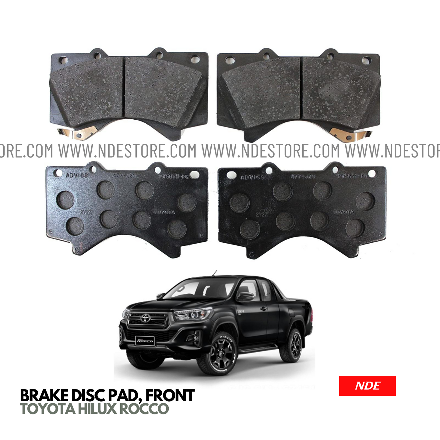 BRAKE, DISC PAD FRONT FOR TOYOTA HILUX ROCCO (TOYOTA GENUINE PART) - ndestore.com