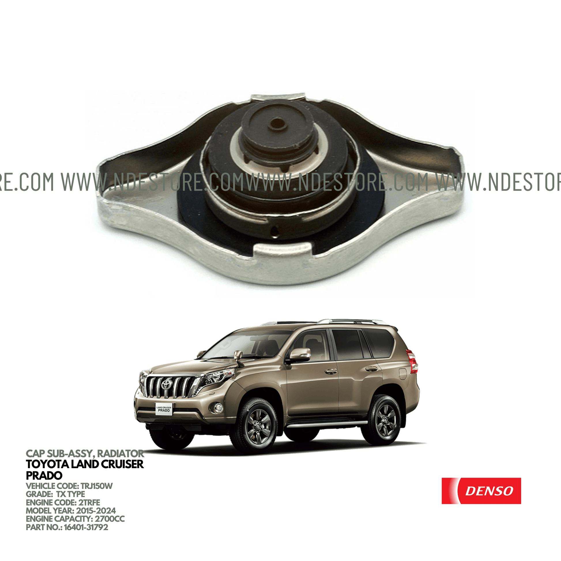 RADIATOR CAP ASSY FOR TOYOTA LANDCRUISER PRADO (2015-2024) - ndestore.com