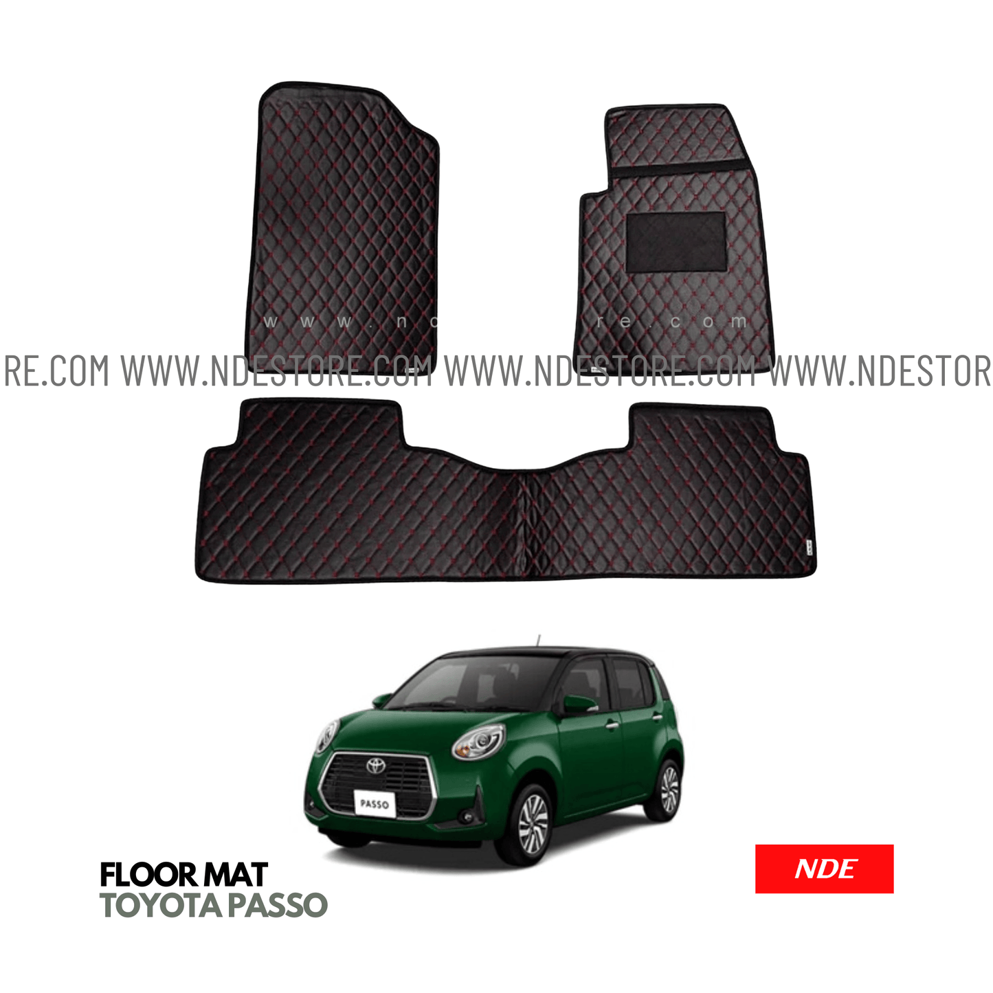 FLOOR MAT PREMIUM QUALITY FLAT 7D STYLE FOR TOYOTA PASSO (2016-2018) - ndestore.com