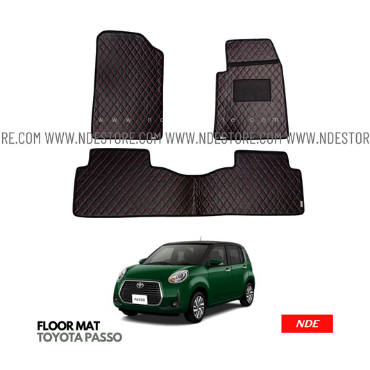 FLOOR MAT PREMIUM QUALITY FLAT 7D STYLE FOR TOYOTA PASSO (2016-2018)