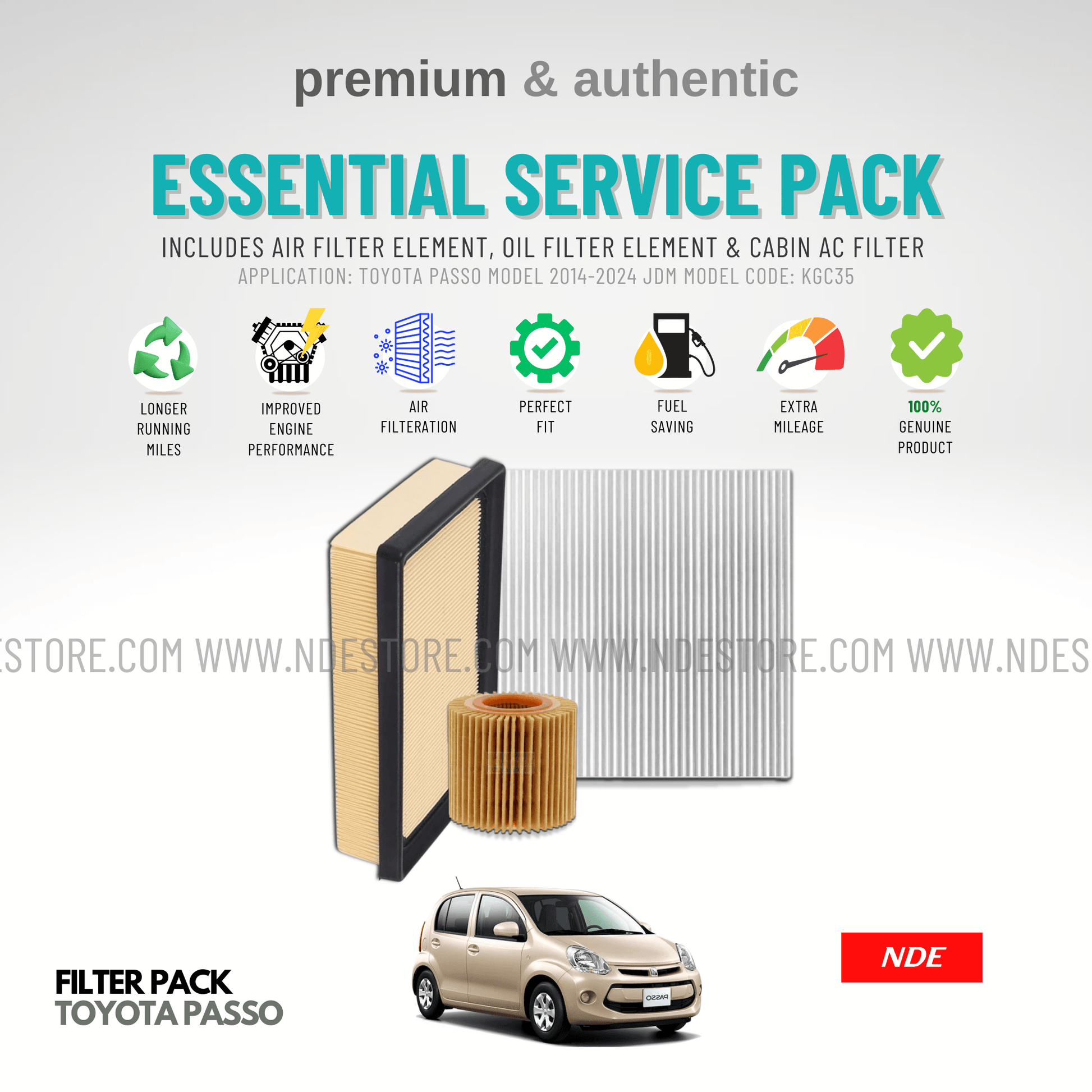 ESSENTIAL FILTER PACK FOR TOYOTA PASSO - ndestore.com