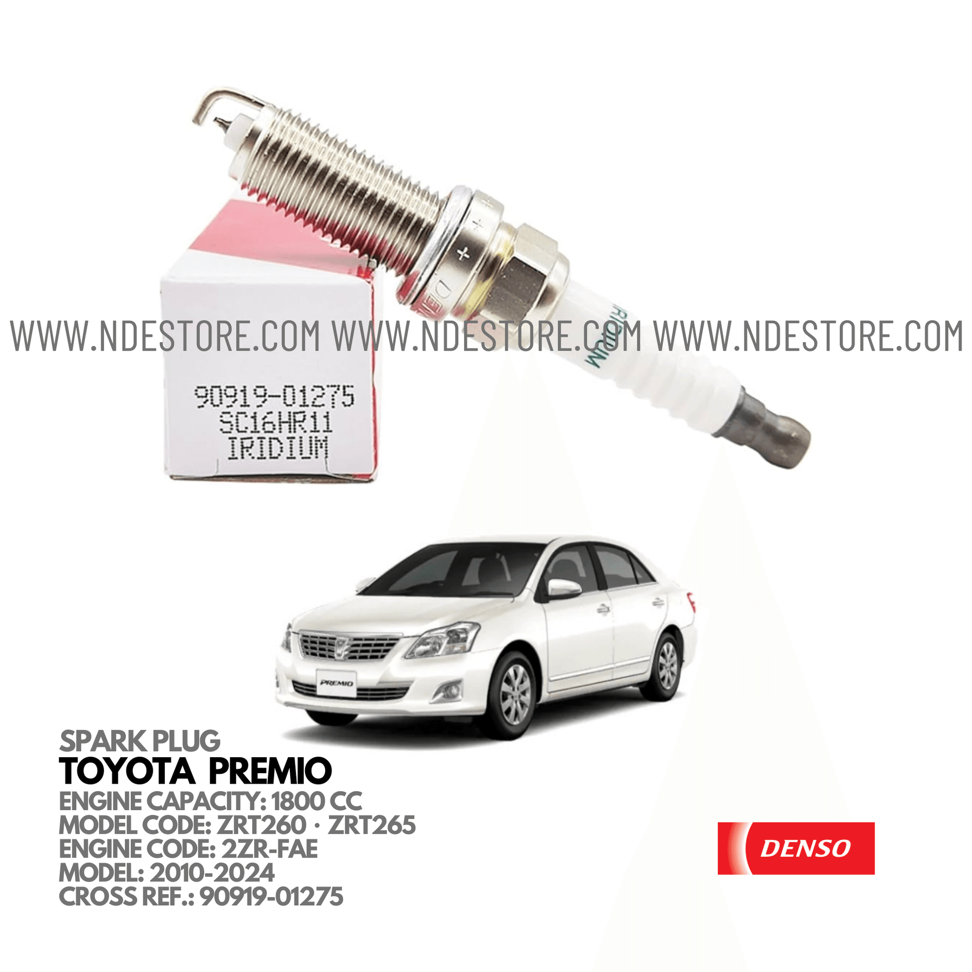 SPARK PLUG DENSO IRIDIUM FOR TOYOTA PREMIO 1800CC (2010-ONWARDS) - ndestore.com