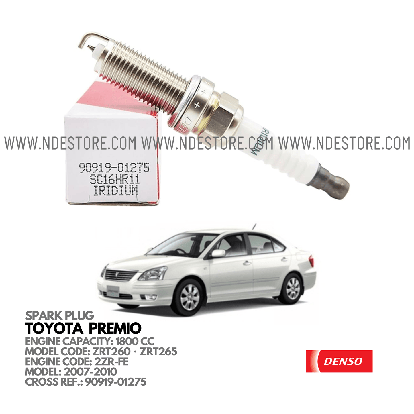 SPARK PLUG DENSO IRIDIUM FOR TOYOTA PREMIO 1800CC (2007-2010) - ndestore.com