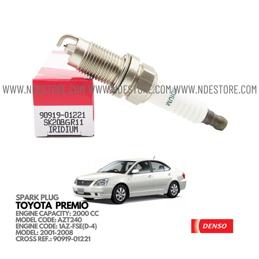 SPARK PLUG DENSO FOR TOYOTA PREMIO 2000CC (2001-2008)