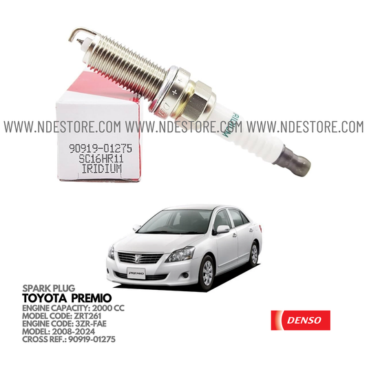 SPARK PLUG DENSO FOR TOYOTA PREMIO 2000CC (2008-2024)