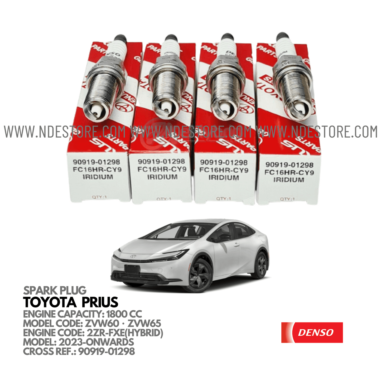 SPARK PLUG DENSO FOR TOYOTA PRIUS 1800CC (2023-ONWARDS) - ndestore.com