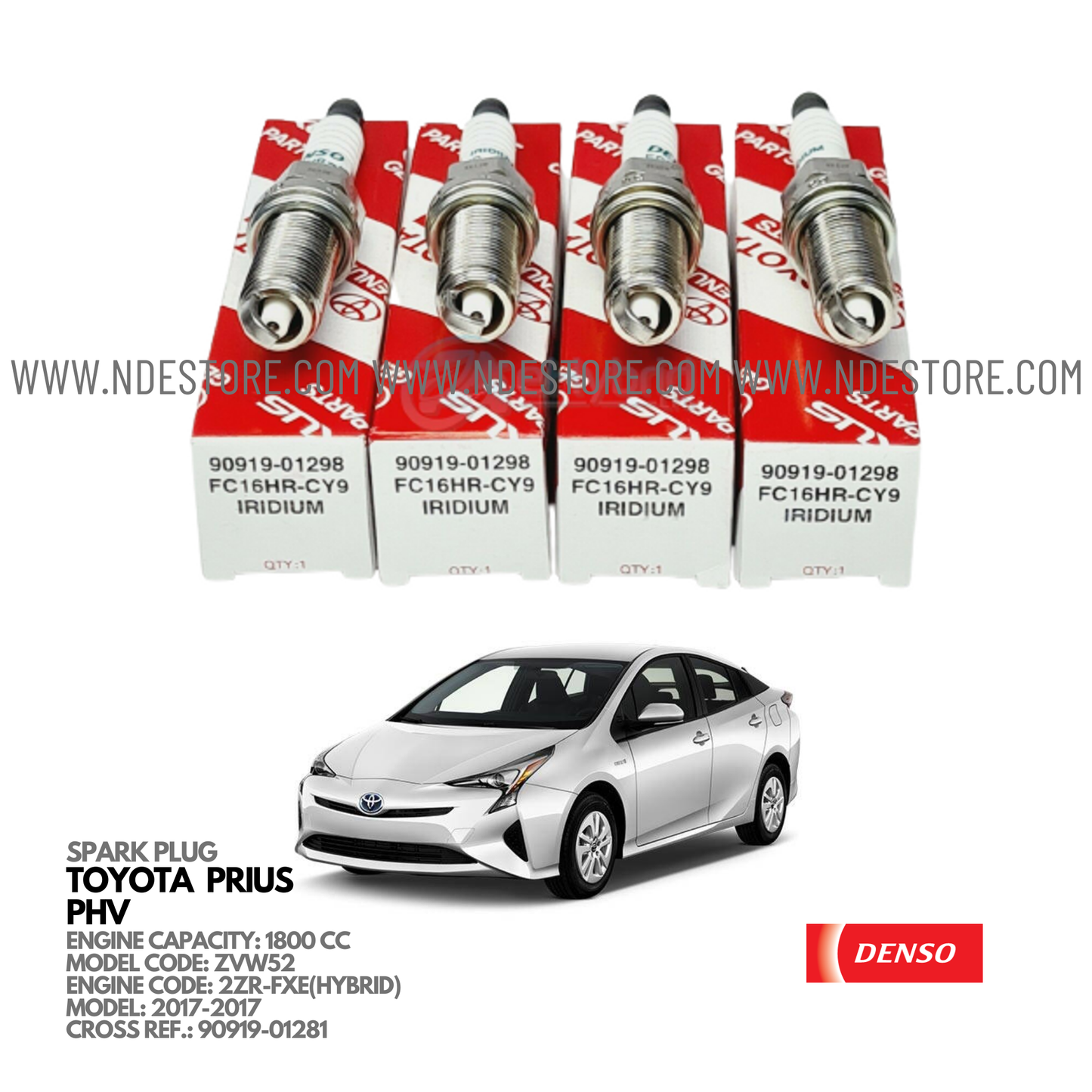 SPARK PLUG DENSO FOR TOYOTA PRIUS PHV (2017-2017) - ndestore.com