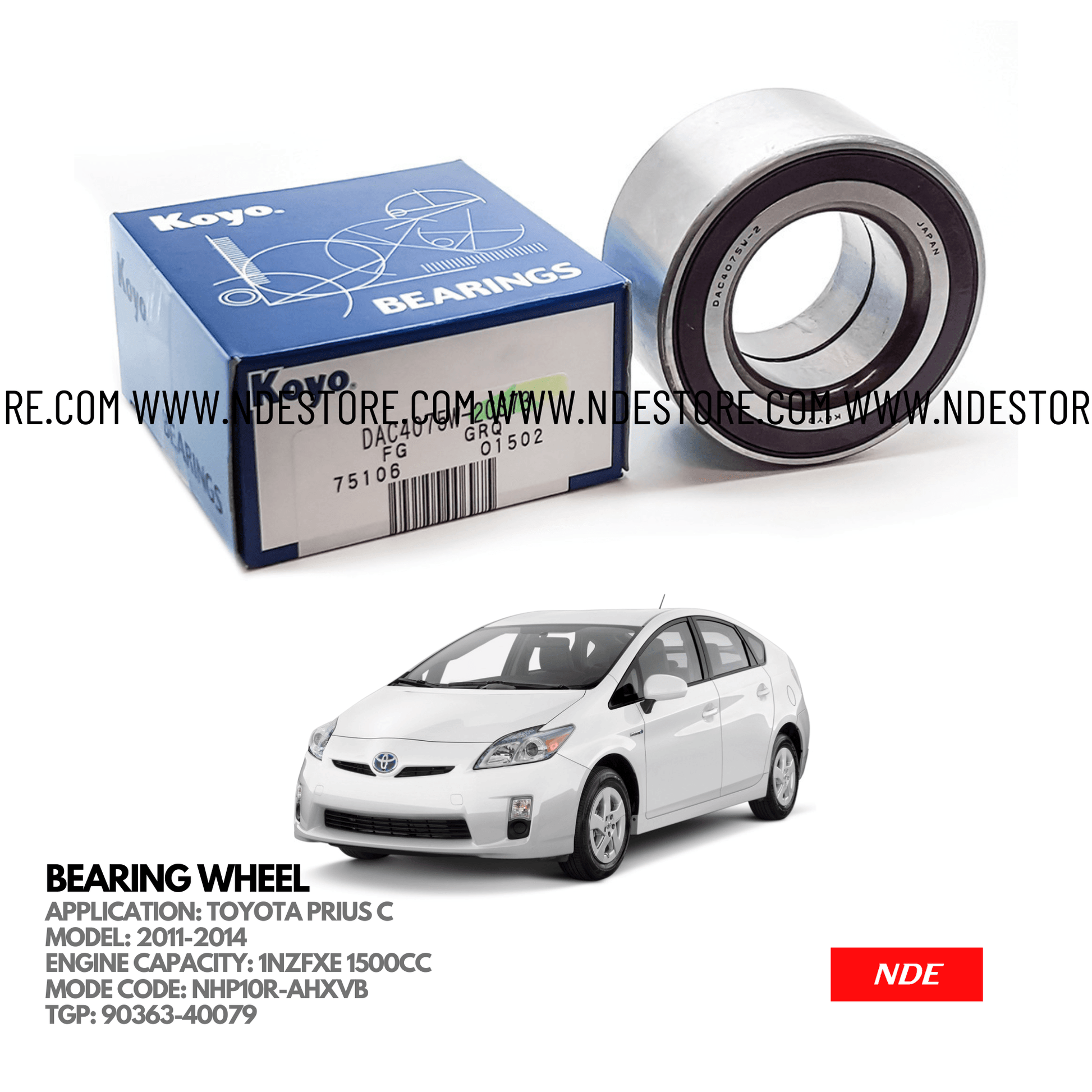 BEARING WHEEL FRONT FOR TOYOTA PRIUS C (2011-2014) - ndestore.com