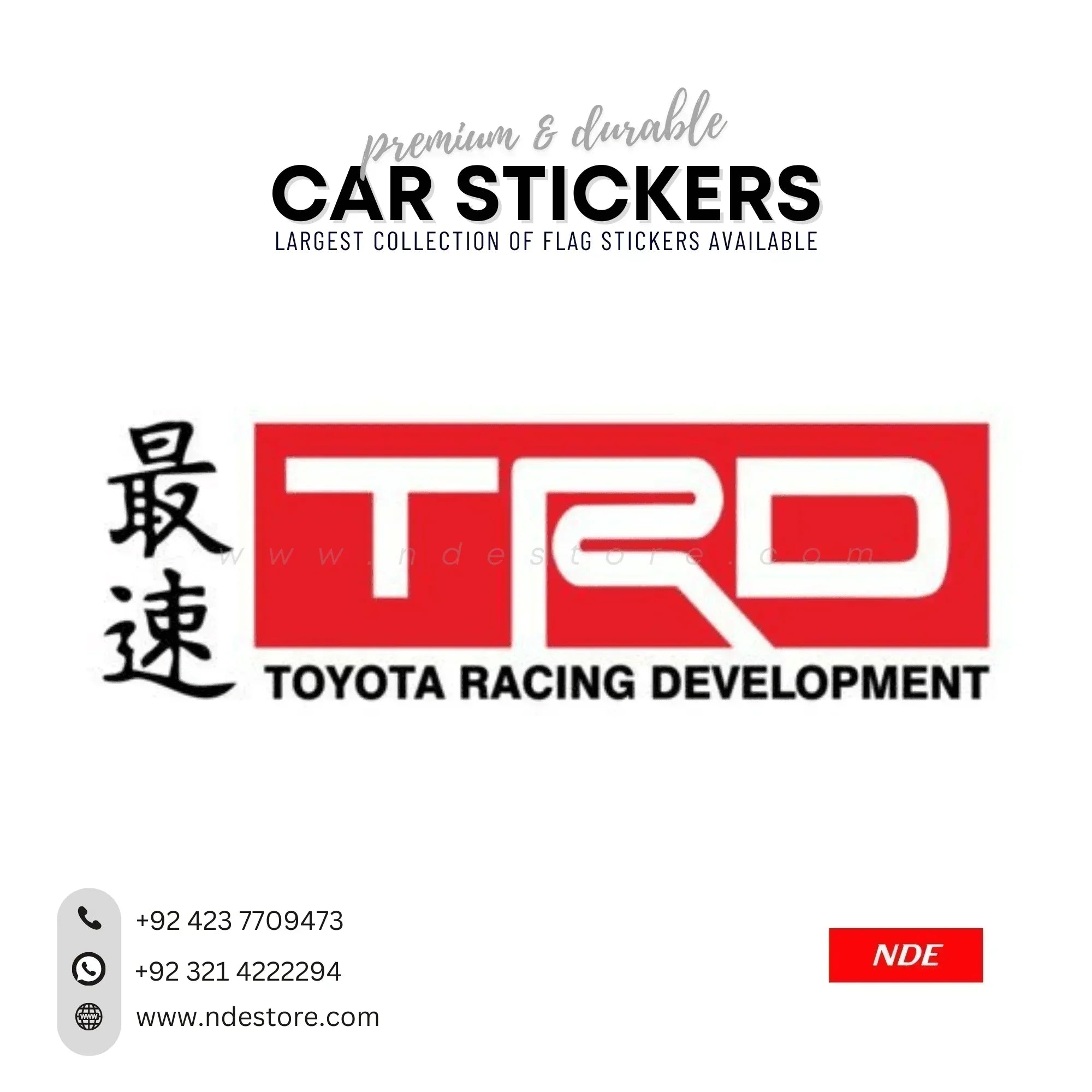 STICKER TOYOTA RACING DEVELOPMENT JAPAN DECAL NDE STORE